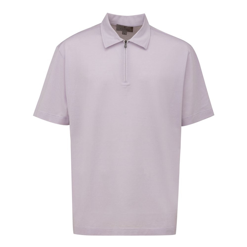 Canali Vijolična bombažna polo majica