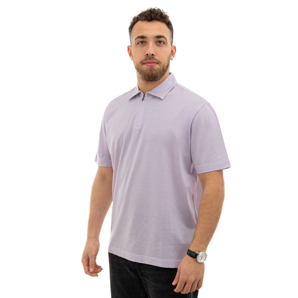 Canali Vijolična bombažna polo majica
