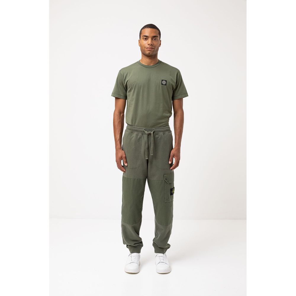 Stone Island Green Cotton Men Trouser