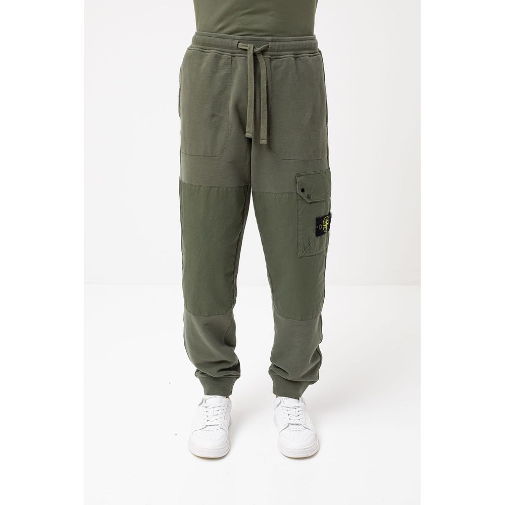 Stone Island Green Cotton Men Trouser
