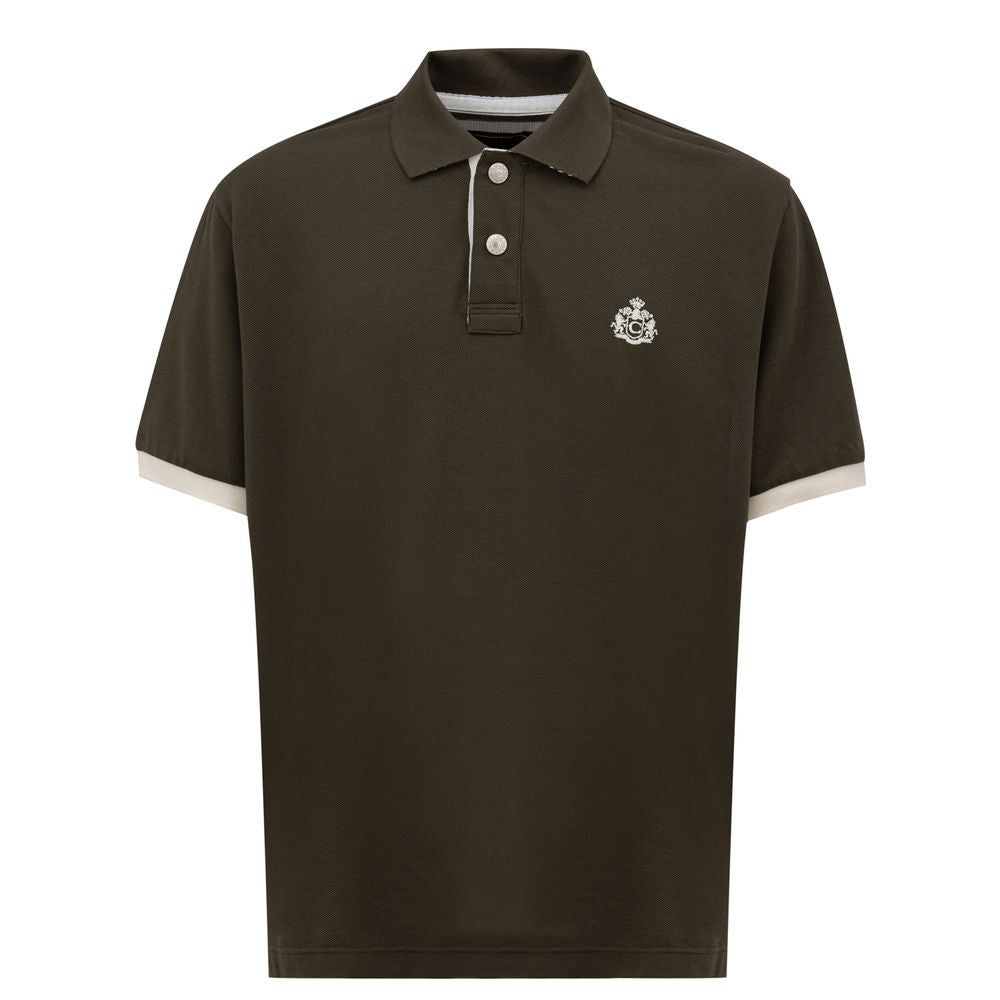 Canali Zelena bombažna polo majica