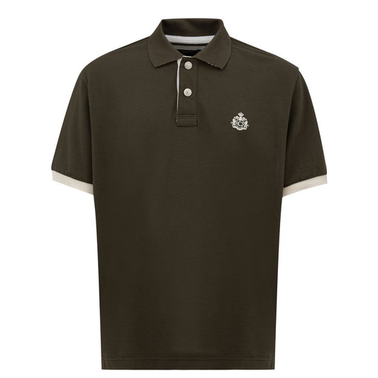 Canali Zelena bombažna polo majica