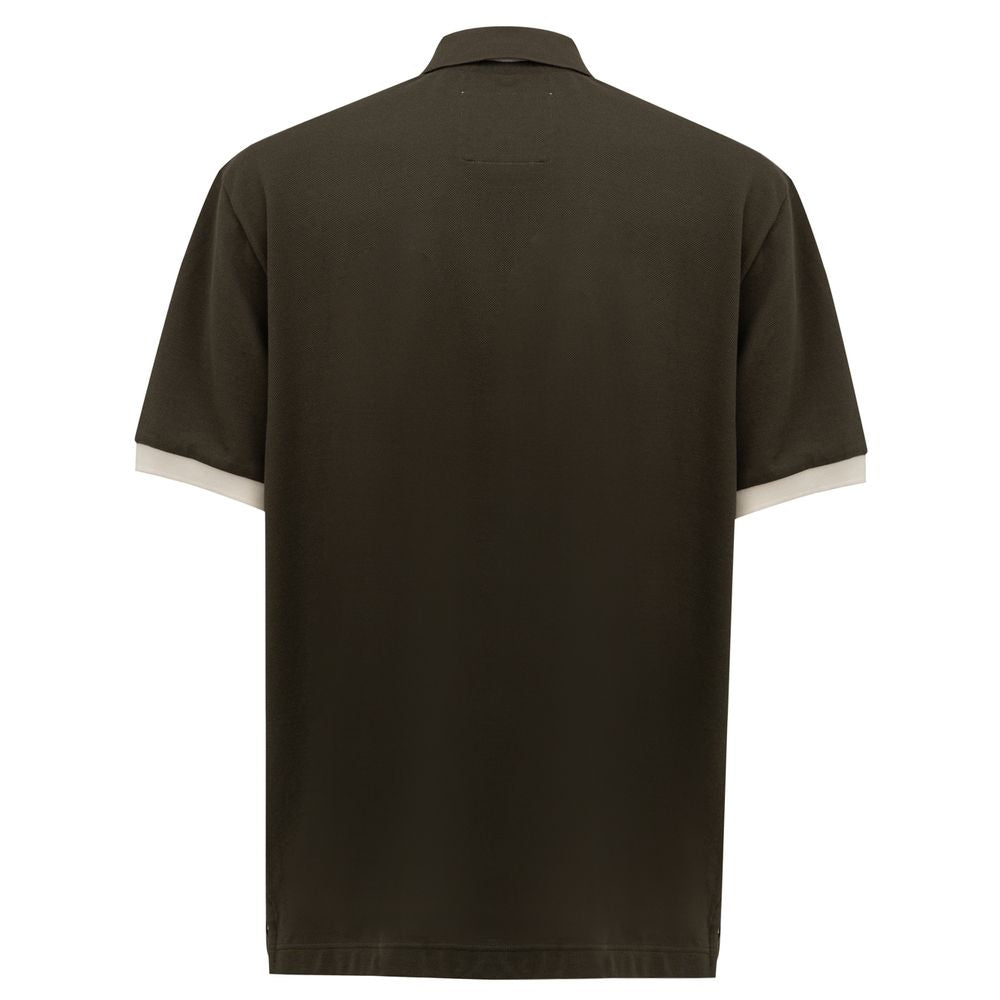 Canali Zelena bombažna polo majica