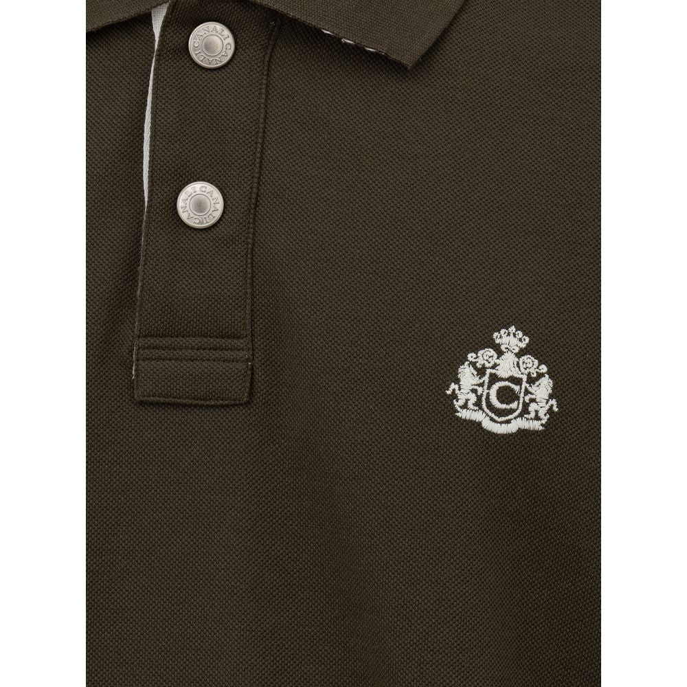 Canali Zelena bombažna polo majica