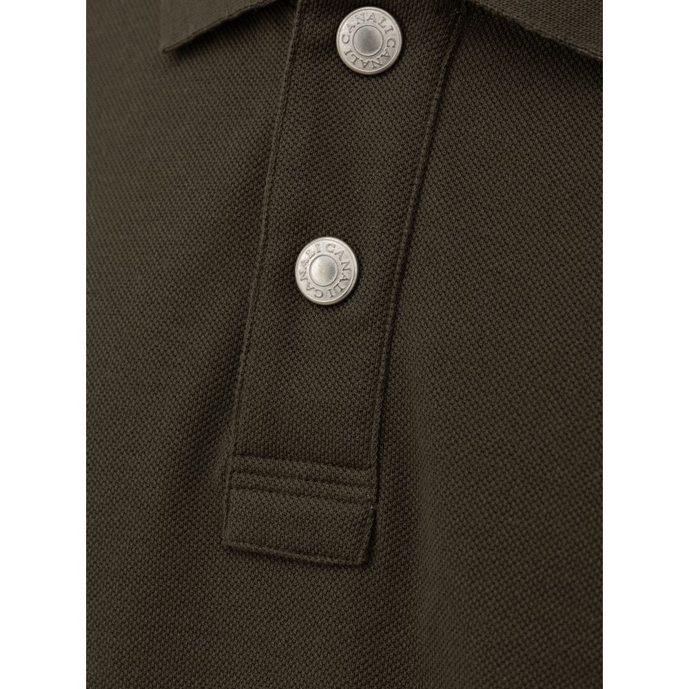 Canali Zelena bombažna polo majica