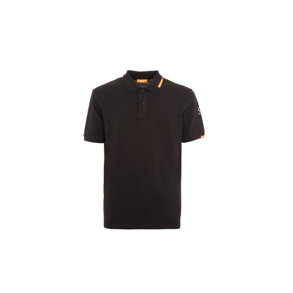 Suns Črna bombažna polo majica