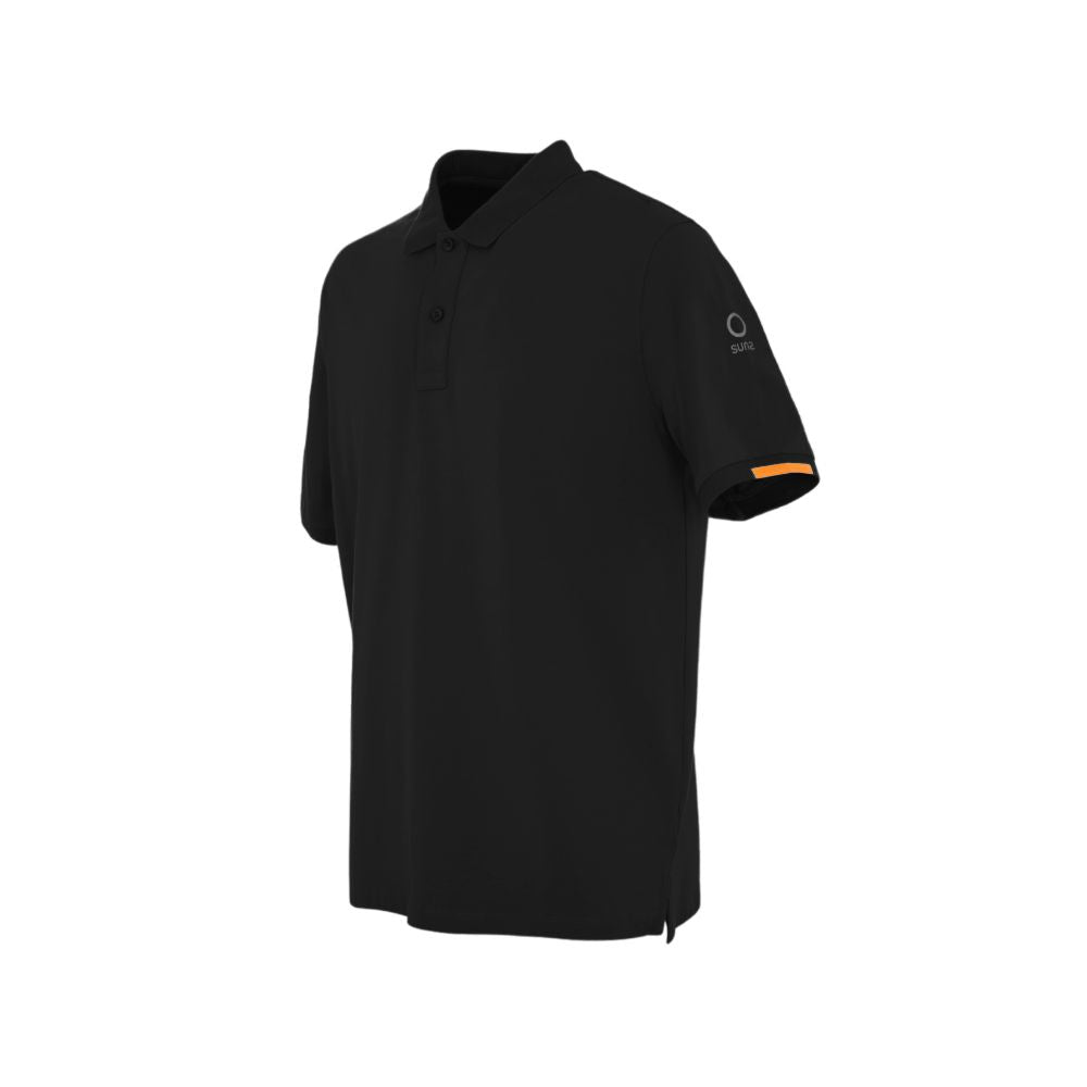 Suns Črna bombažna polo majica