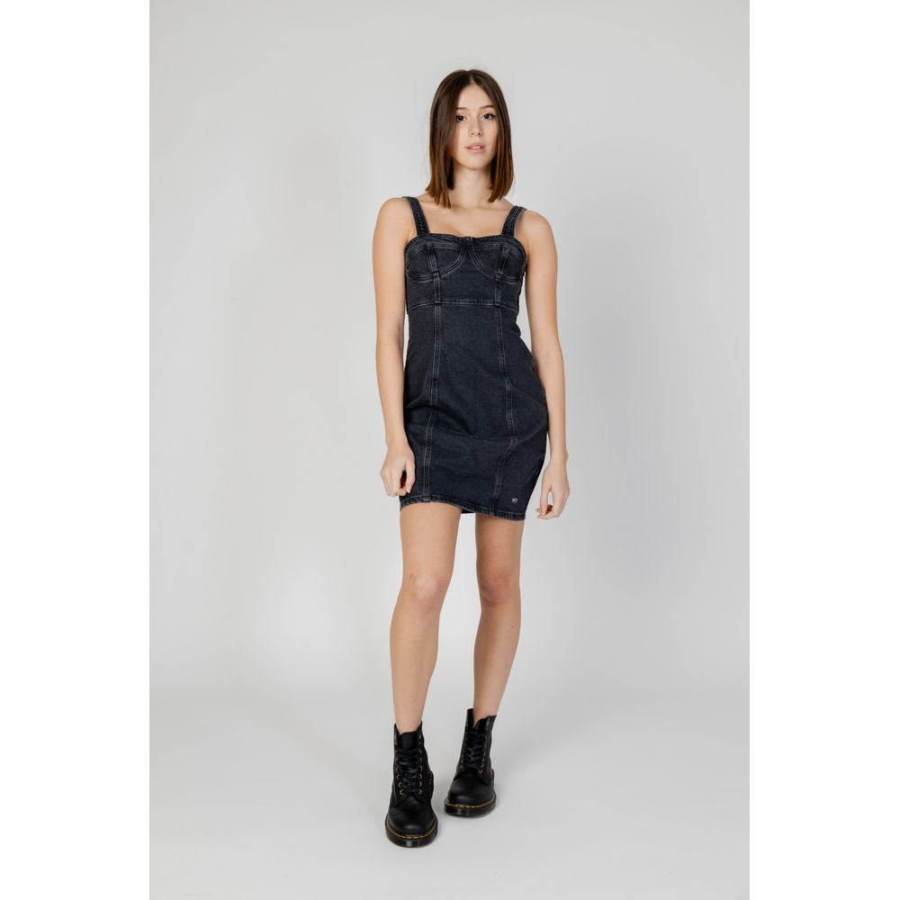 Tommy Hilfiger Jeans Black Recycled Cotton Midi