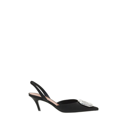 Amina Muaddi Camelia slingback Čipke