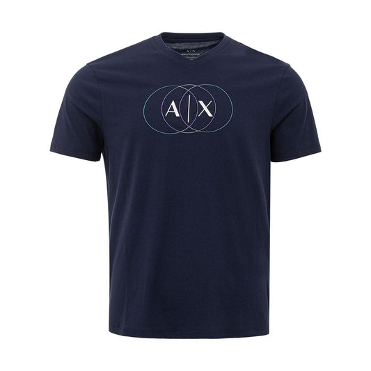 Armani Exchange Elegantna modra bombažna majica za moške