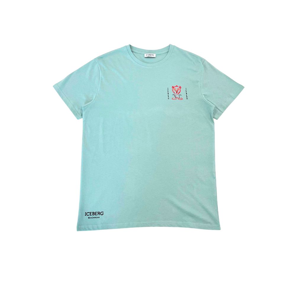 Iceberg Light Blue Cotton Men T-Shirt