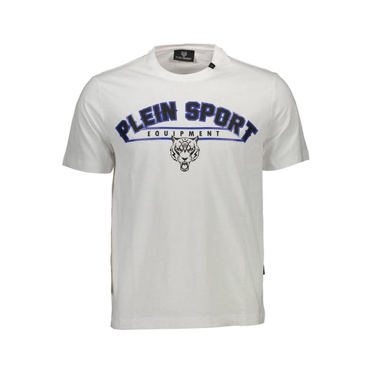Plein Sport Bela bombažna moška majica