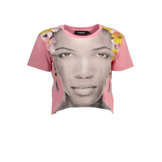 Desigual Pink Cotton Women T-Shirt