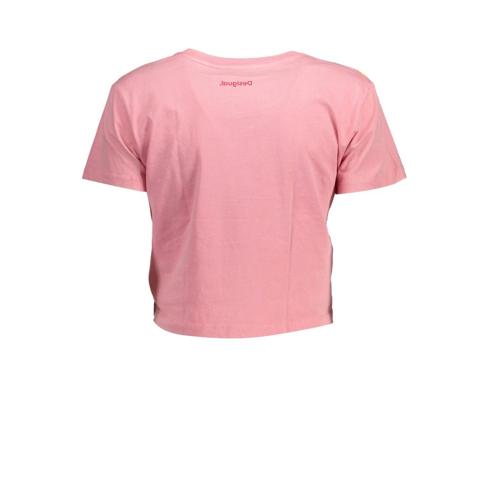 Desigual Pink Cotton Women T-Shirt
