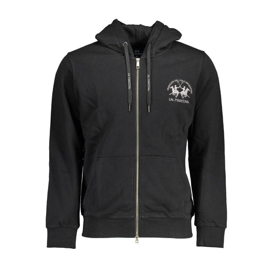La Martina Black Cotton Men Sweater