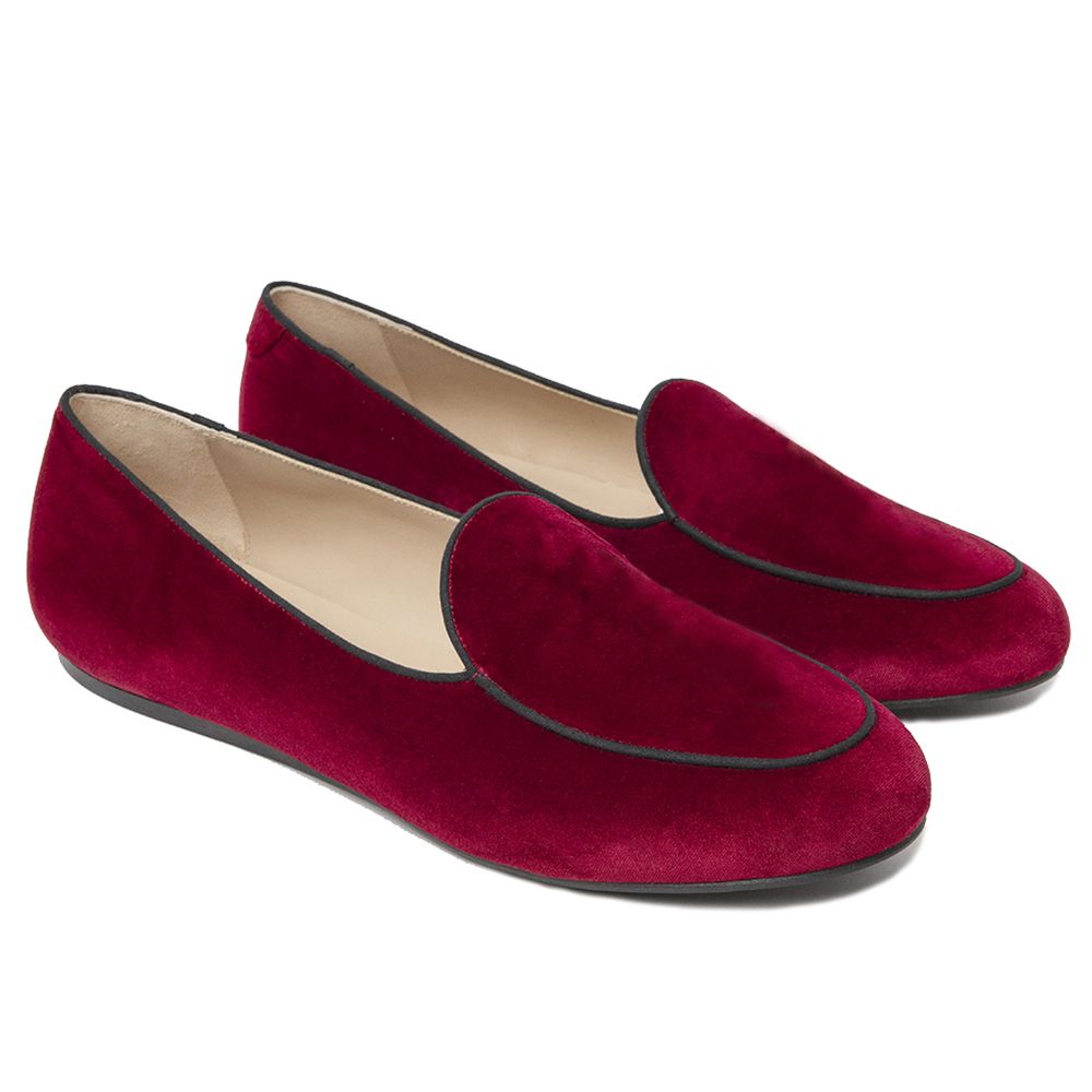 Charles Philip Red Velvet Loafer