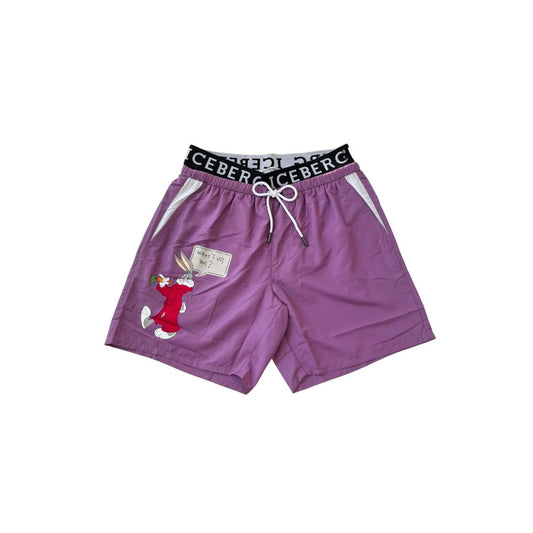 Iceberg Purple Polyester Men Swim Short