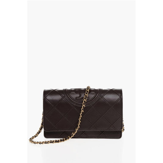 Tory Burch Prešita usnjena denarnica FLEMING z verigo