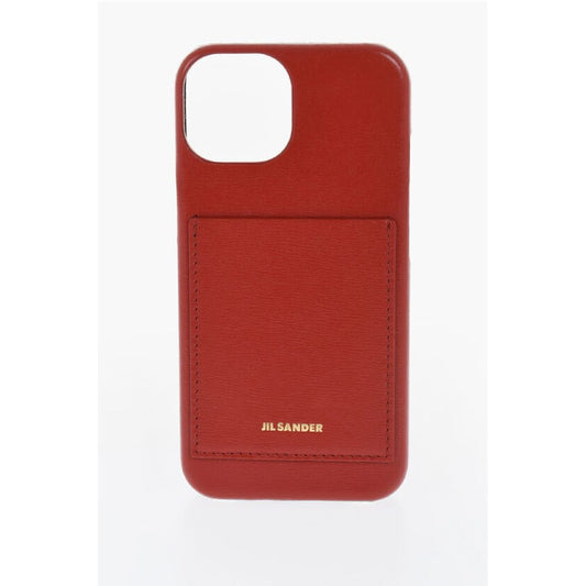 Jil Sander Leather Iphone 15 Case with with Card Compartment