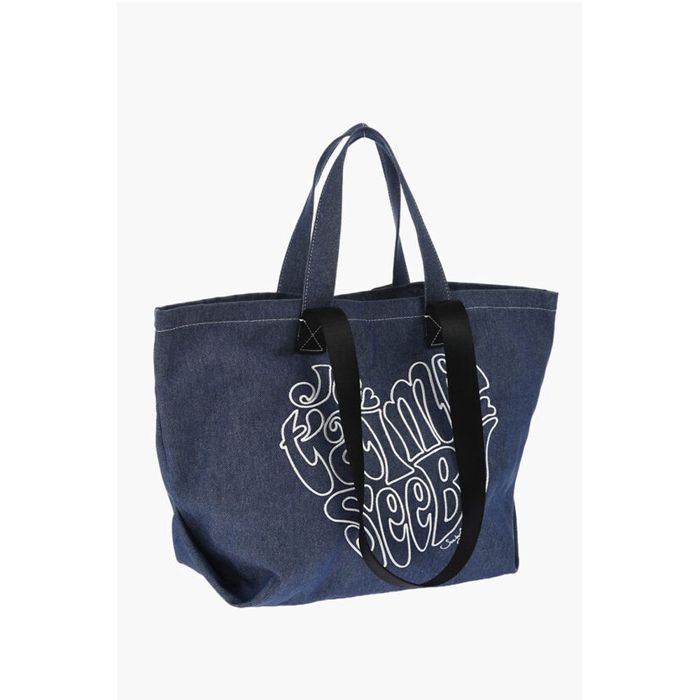 Chloé SEE BY Denim Tote Bag z reliefnim vezenjem