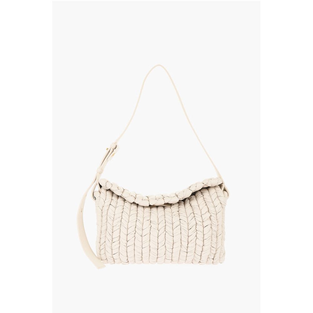 Nanushka Braided Effect Faux Leather Baguette Bag