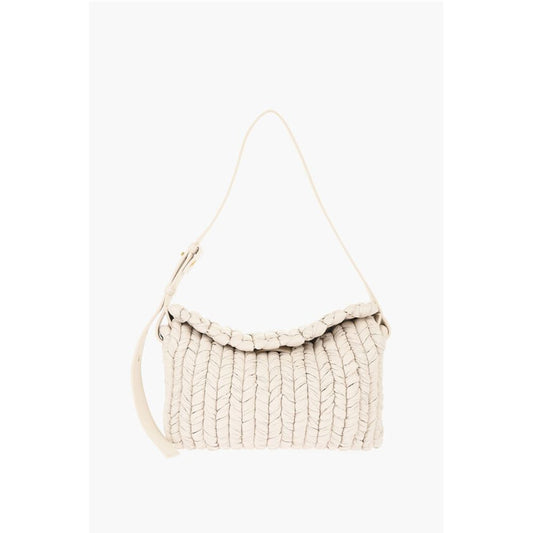 Nanushka Braided Effect Faux Leather Baguette Bag