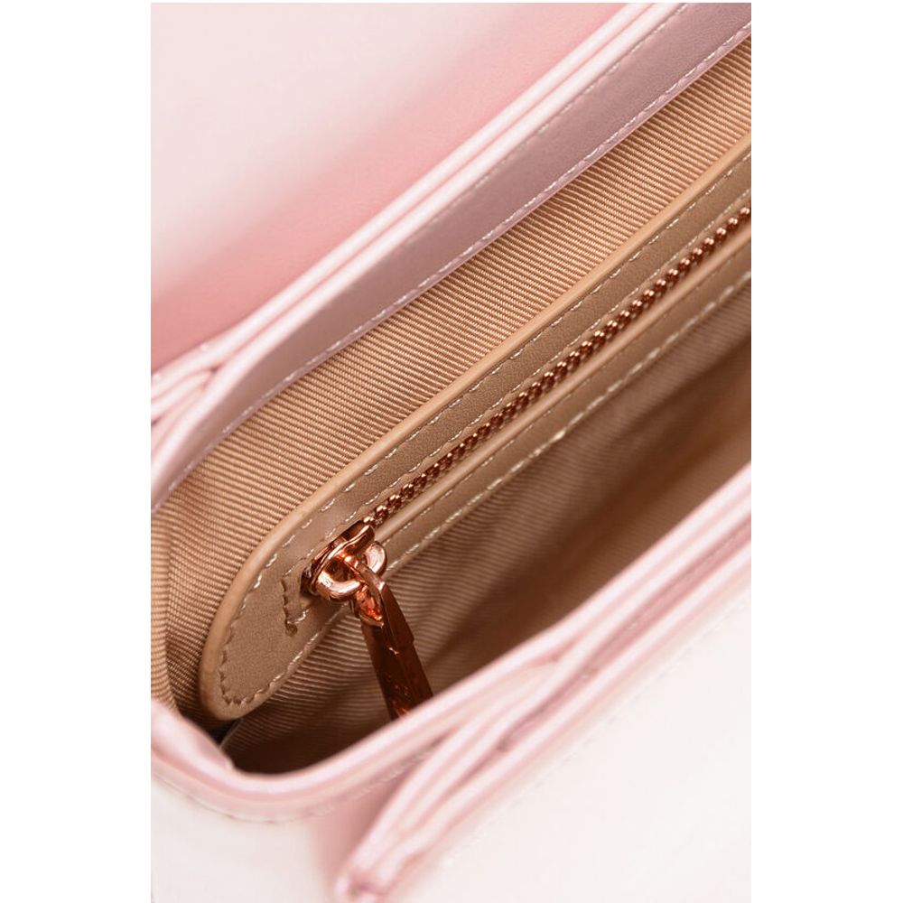 Moschino LOVE Quilted Faux Leather Metallic Effect Shoulder Bag with