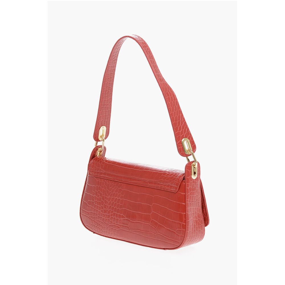 Moschino LOVE Crocodile Effect Faux Leather Shoulder Bag