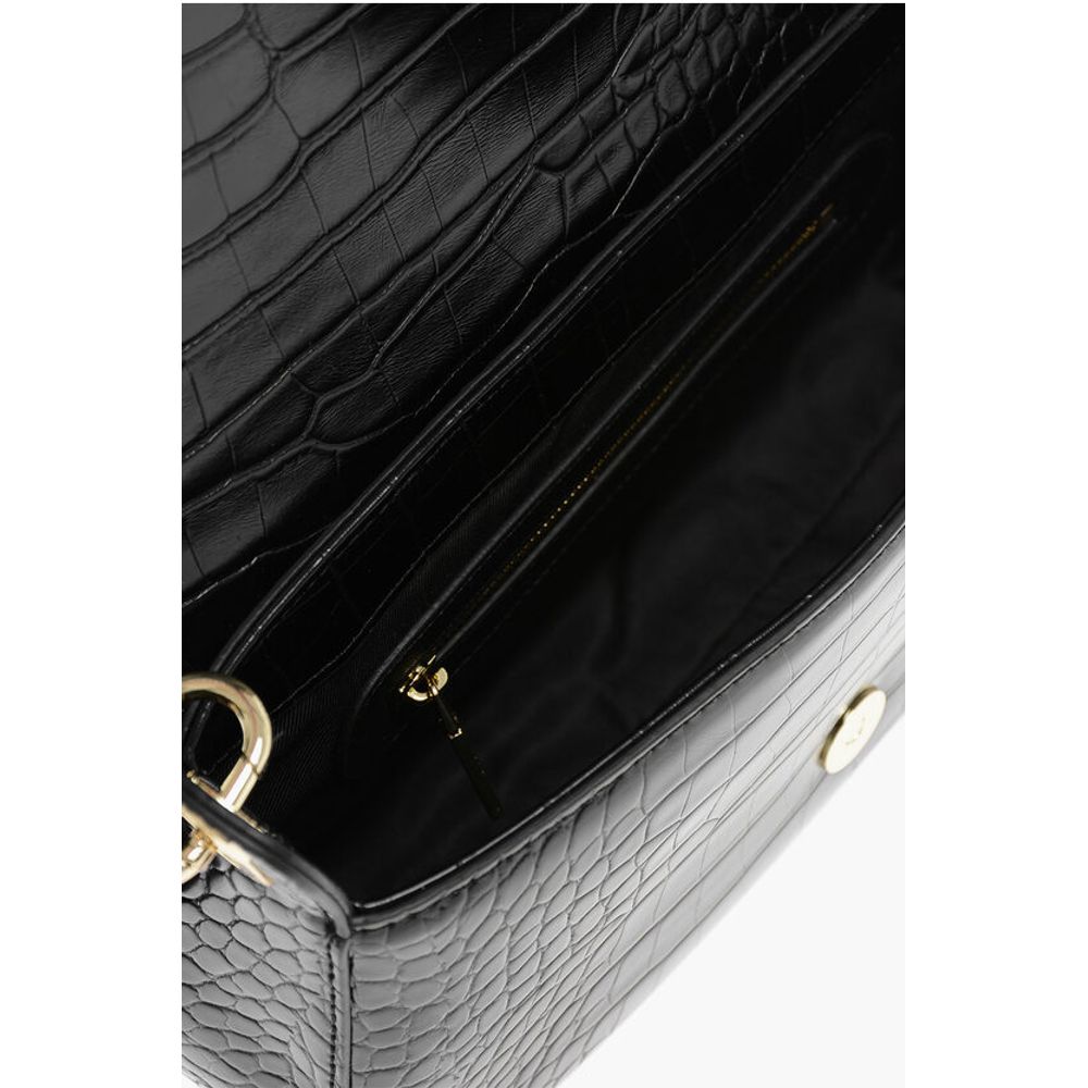 Moschino LOVE Crocodile Effect Faux Leather Shoulder Bag