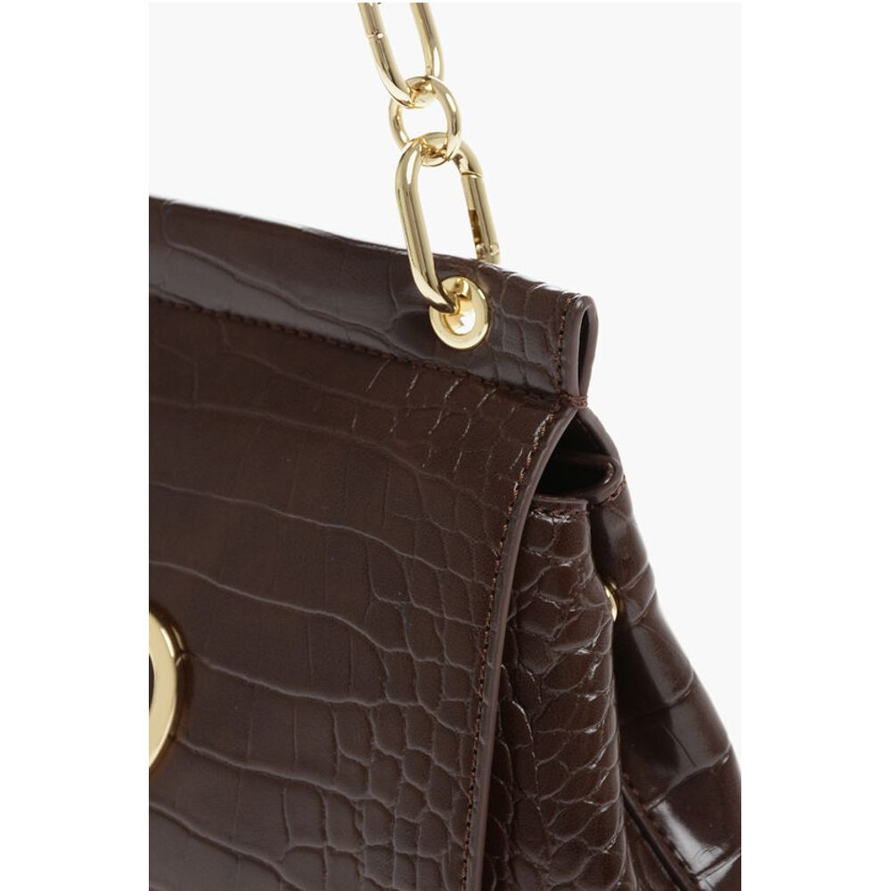 Moschino LOVE Faux Leather Bag with Golden Details and Removable Shou