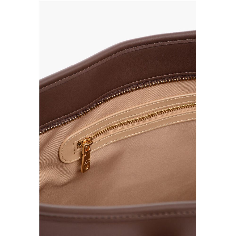 Moschino LOVE Faux Leather Tote Bag with Golden Embossed Maxi Logo