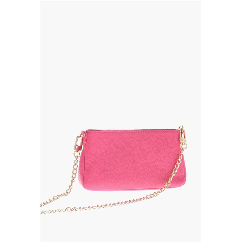 Moschino LOVE Textured Leather Shoulder Bag with Graffiti Logo-Print