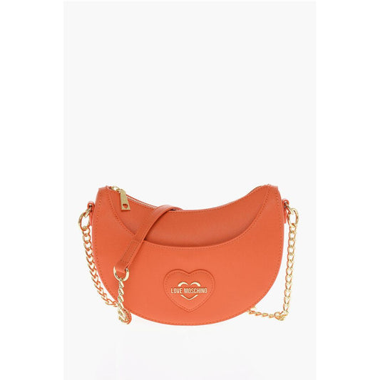 Moschino LOVE Saffiano Faux Leather hobo Bag with Embossed Heart