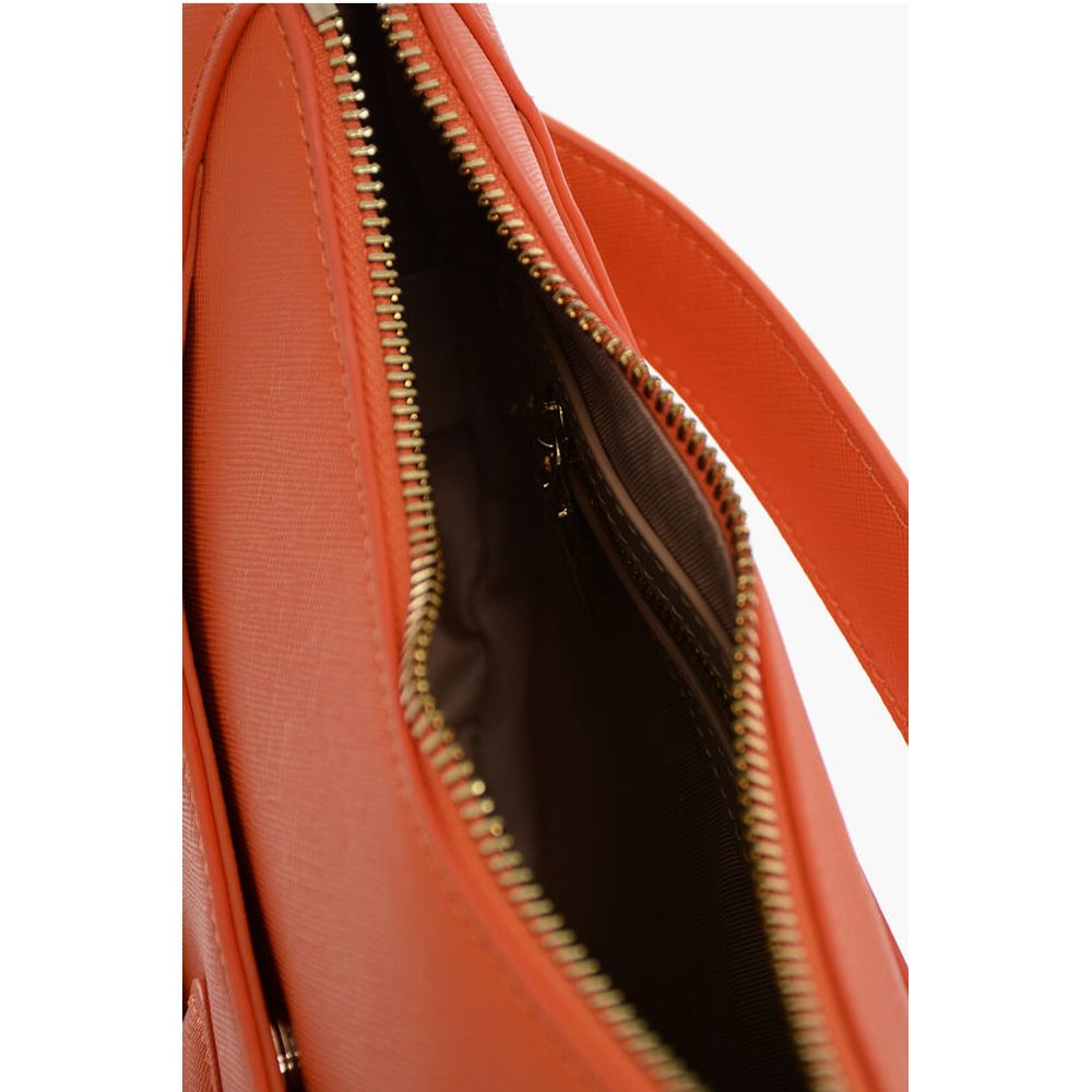 Moschino LOVE Saffiano Faux Leather hobo Bag with Embossed Heart