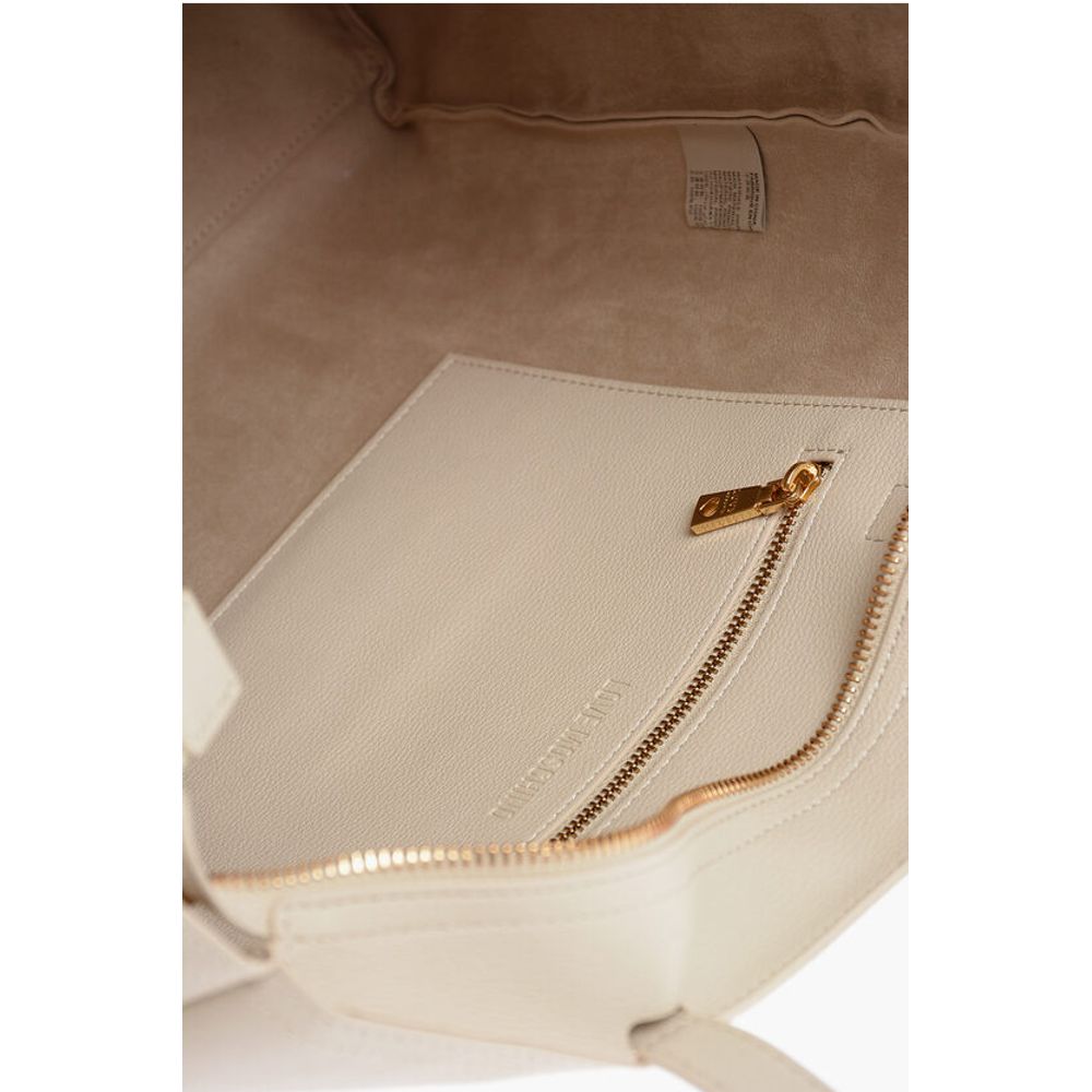 Moschino LOVE Faux Leather Tote Bag with Golden Logo