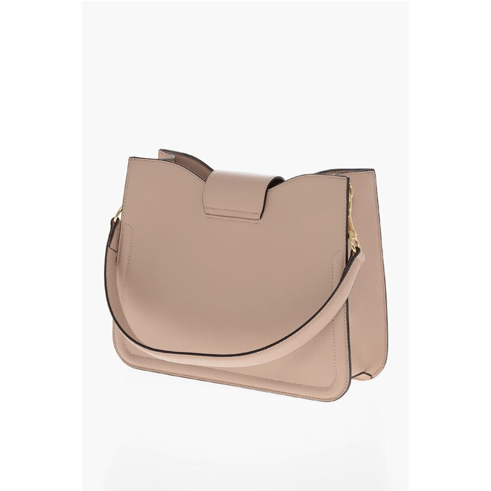 Moschino LOVE Faux Leather Shoulder Bag with Golden Hearts