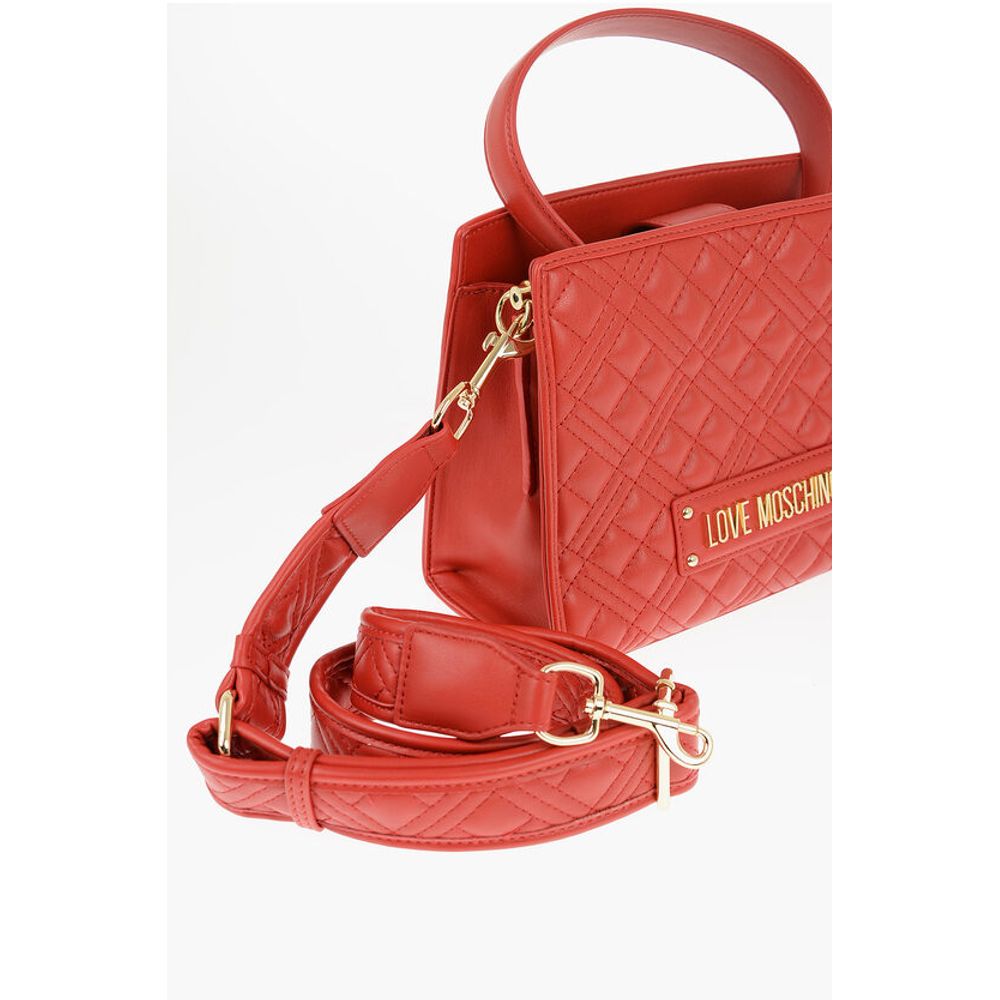 Moschino LOVE Quilted Faux Leather Bag with Removable Shoulder Strap