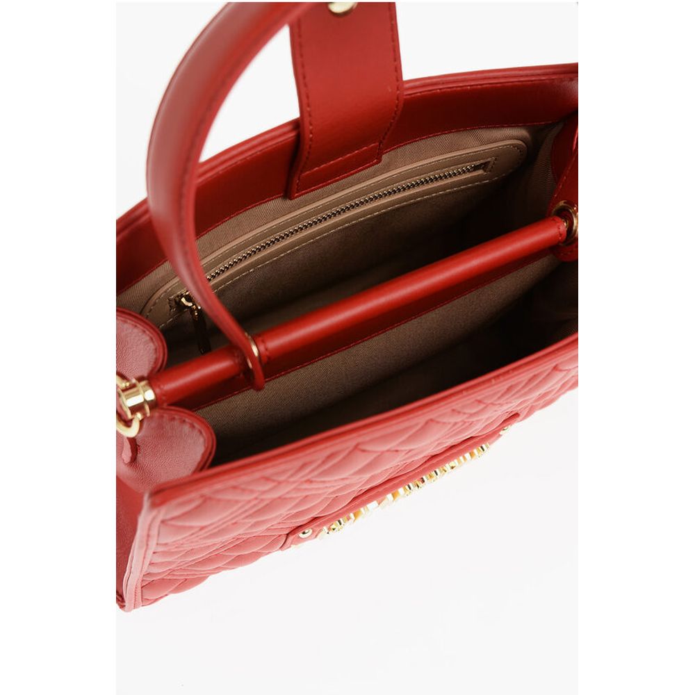 Moschino LOVE Quilted Faux Leather Bag with Removable Shoulder Strap