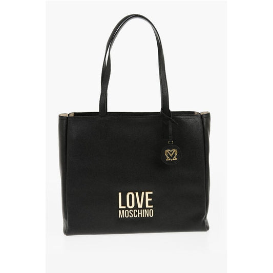 Moschino LOVE Faux Leather Shoulder Bag with Golden Logo