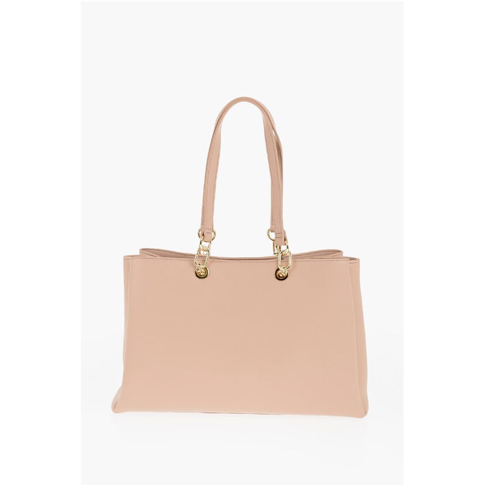 Moschino LOVE Faux Leather Tote Bag with Golden Logo