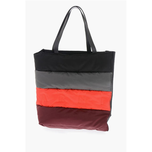 Marni Barvni blok usnja in tkanine Tote Bag