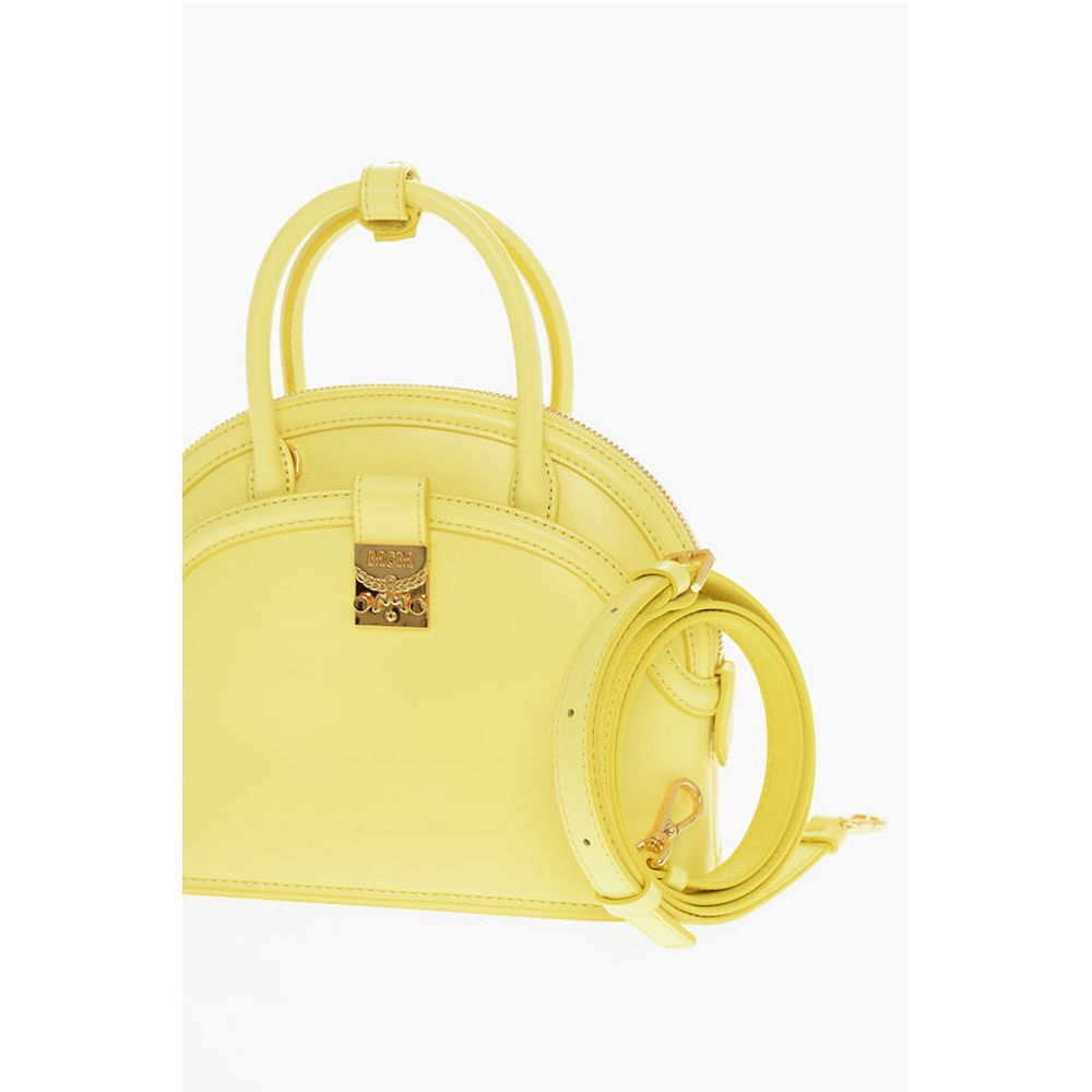 MCM Leather ANNA Crossboby Bag with Gold Metal Logo Plaque