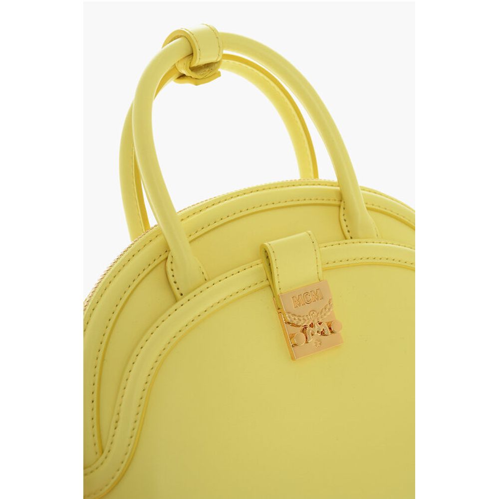 MCM Leather ANNA Crossboby Bag with Gold Metal Logo Plaque