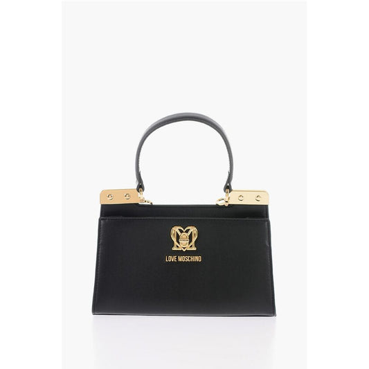 Moschino LOVE 2 Compartment Faux Leather Handle Bag with Removable Sh