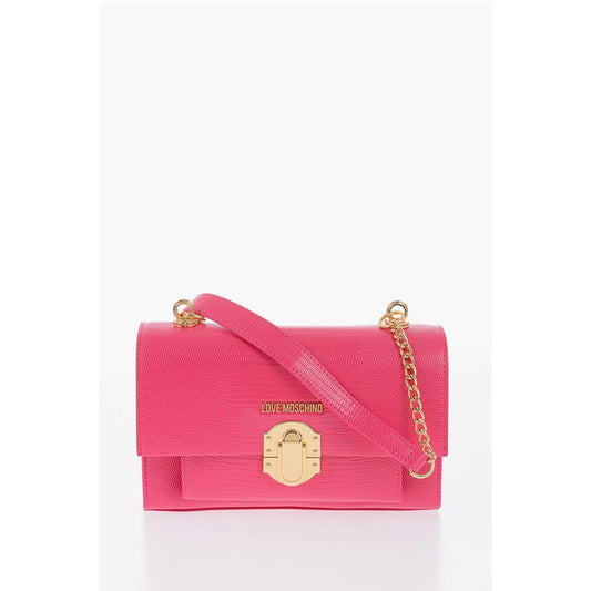 Moschino LOVE Faux Leather Shoulder Bag with Metal Magnetic Closure