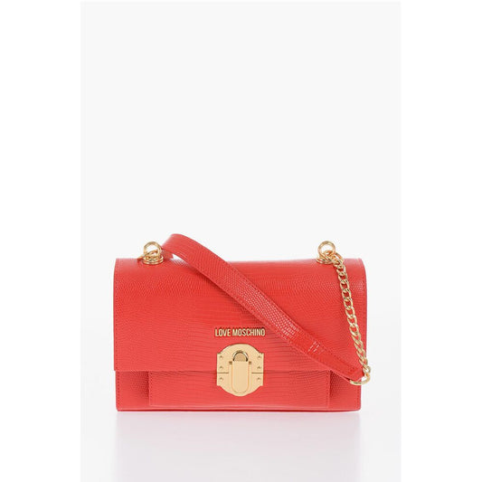 Moschino LOVE Faux Leather Shoulder Bag with Metal Magnetic Closure
