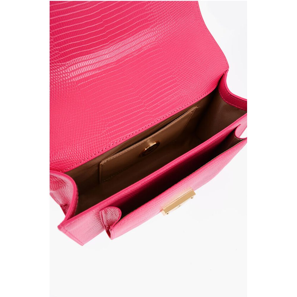 Moschino LOVE Faux Leather Shoulder Bag with Metal Magnetic Closure