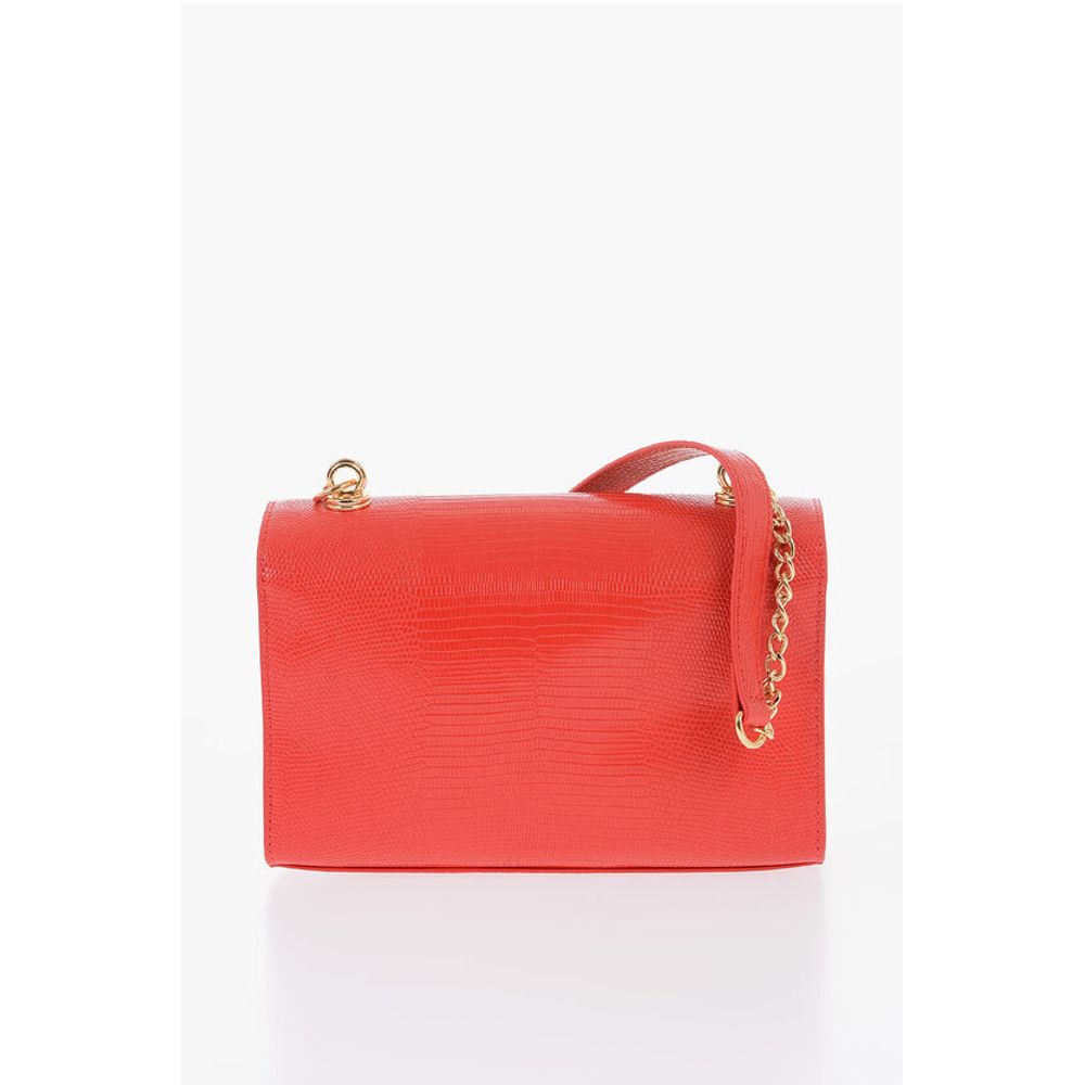 Moschino LOVE Faux Leather Shoulder Bag with Metal Magnetic Closure