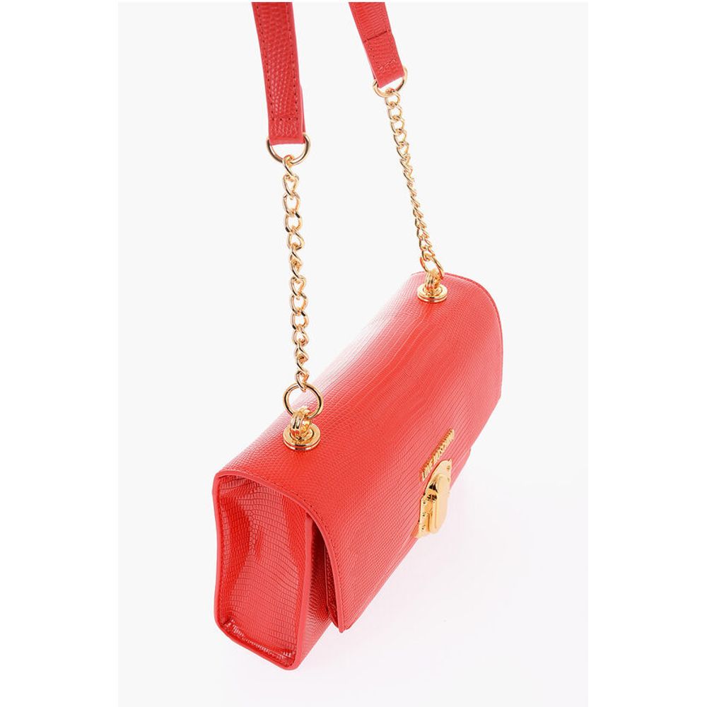 Moschino LOVE Faux Leather Shoulder Bag with Metal Magnetic Closure