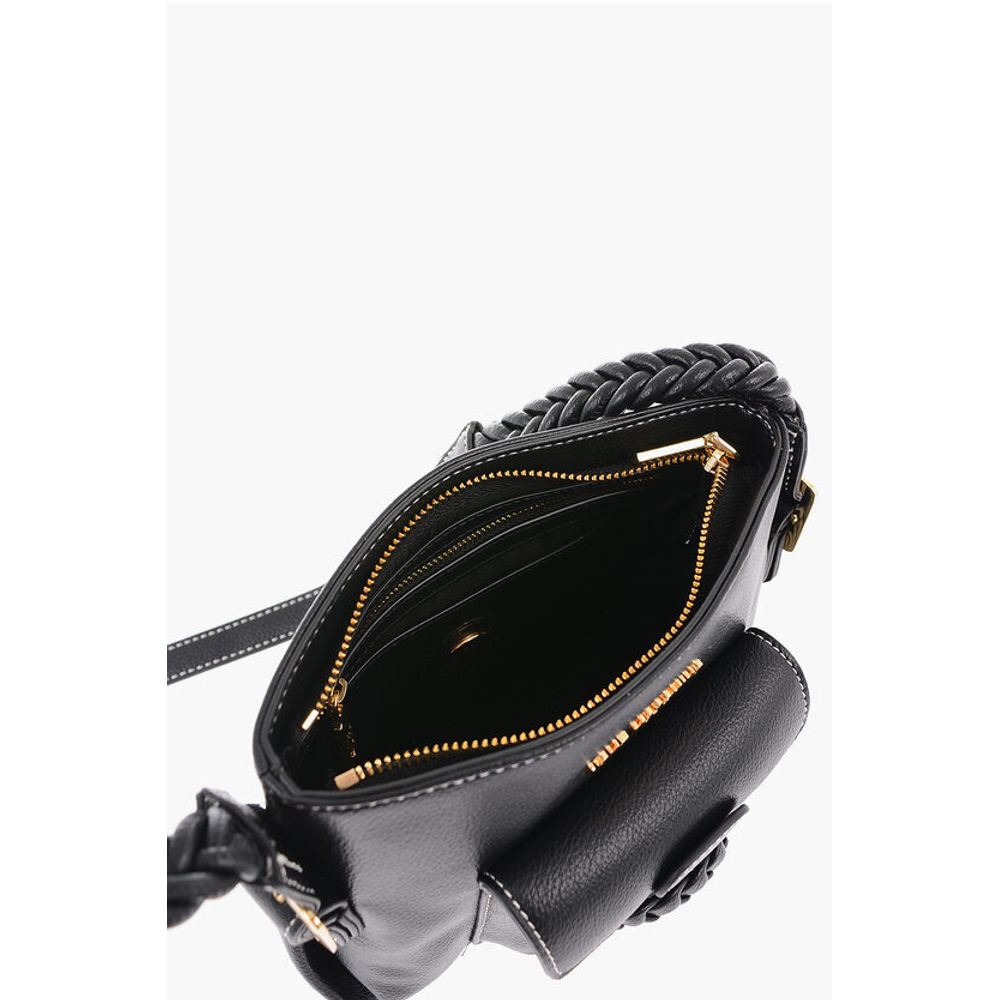 Moschino LOVE Faux Leather Crossbody Bag with Braided Details